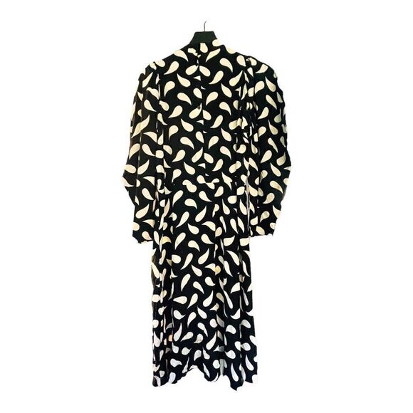 Adrianna Papéll Black And Cream 100% Silk Dress Size 10 - Picture 1 of 5